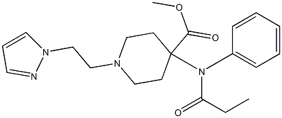 1-[2-(1H-Pyrazol-1-yl)ethyl]-4-(N-phenyl-N-propanoylamino)piperidine-4-carboxylic acid methyl ester 结构式