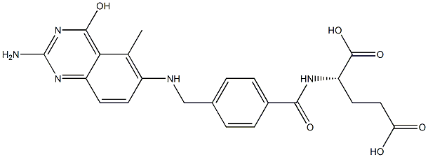 N-[4-[(2-Amino-4-hydroxy-5-methylquinazolin-6-ylamino)methyl]benzoyl]-L-glutamic acid 结构式