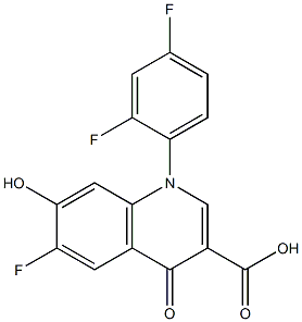 6-Fluoro-1-(2,4-difluorophenyl)-7-hydroxy-1,4-dihydro-4-oxoquinoline-3-carboxylic acid 结构式