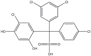 (4-Chlorophenyl)(3,5-dichlorophenyl)(5-chloro-2,4-dihydroxyphenyl)methanesulfonic acid 结构式