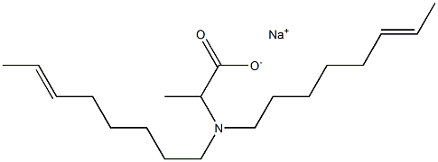 2-[Di(6-octenyl)amino]propanoic acid sodium salt 结构式