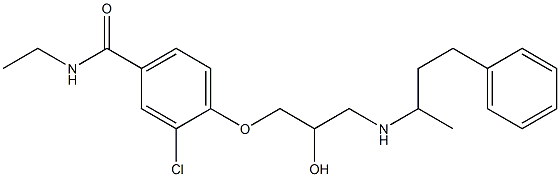 1-[4-[Ethylcarbamoyl]-2-chlorophenoxy]-3-[(1-methyl-3-phenylpropyl)amino]-2-propanol 结构式