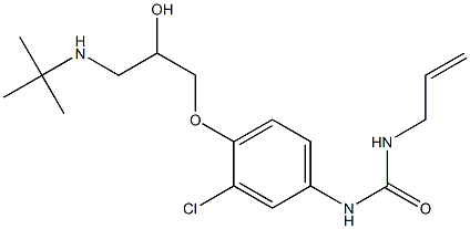 1-(2-Propenyl)-3-[3-chloro-4-[2-hydroxy-3-[tert-butylamino]propoxy]phenyl]urea 结构式