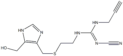 2-Cyano-1-[2-[[[5-(hydroxymethyl)-1H-imidazol-4-yl]methyl]thio]ethyl]-3-(2-propynyl)guanidine 结构式