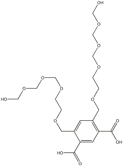 4,6-Bis(10-hydroxy-2,5,7,9-tetraoxadecan-1-yl)isophthalic acid 结构式