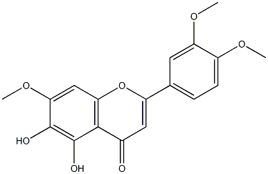 5,6-Dihydroxy-3',4',7-trimethoxyflavone 结构式