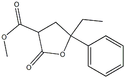 Tetrahydro-2-oxo-5-phenyl-5-ethylfuran-3-carboxylic acid methyl ester 结构式