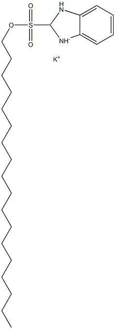 2,3-Dihydro-2-octadecyl-1H-benzimidazole-2-sulfonic acid potassium salt 结构式