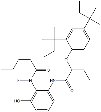 6-(N-Fluoro-N-pentanoylamino)-5-[2-(2,4-di-tert-amylphenoxy)butyrylamino]phenol 结构式