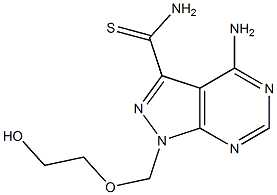 4-Amino-1-(2-hydroxyethoxymethyl)-1H-pyrazolo[3,4-d]pyrimidine-3-carbothioamide 结构式