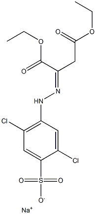 2,5-Dichloro-4-[N'-[1,2-bis(ethoxycarbonyl)ethylidene]hydrazino]benzenesulfonic acid sodium salt 结构式