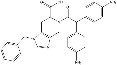 1-Benzyl-5-[bis(4-aminophenyl)acetyl]-4,5,6,7-tetrahydro-1H-imidazo[4,5-c]pyridine-6-carboxylic acid 结构式