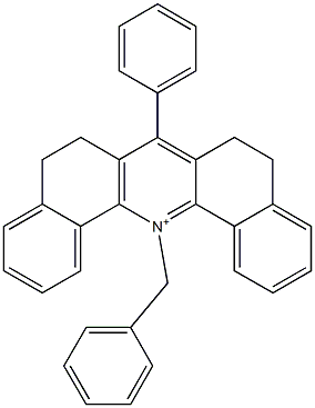5,6,8,9-Tetrahydro-7-phenyl-14-benzyldibenz[c,h]acridin-14-ium 结构式