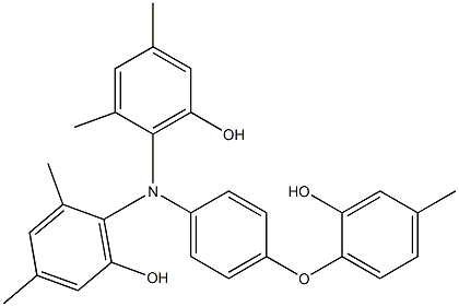 N,N-Bis(6-hydroxy-2,4-dimethylphenyl)-4-(2-hydroxy-4-methylphenoxy)benzenamine 结构式