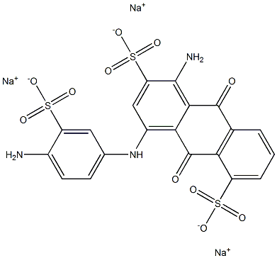 1-Amino-4-(4-amino-3-sulfoanilino)-9,10-dihydro-9,10-dioxoanthracene-2,5-disulfonic acid trisodium salt 结构式