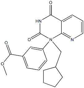 3-[(3-Cyclopentylmethyl-1,2,3,4-tetrahydro-2,4-dioxopyrido[2,3-d]pyrimidin)-1-yl]benzoic acid methyl ester 结构式