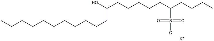 11-Hydroxydocosane-5-sulfonic acid potassium salt 结构式