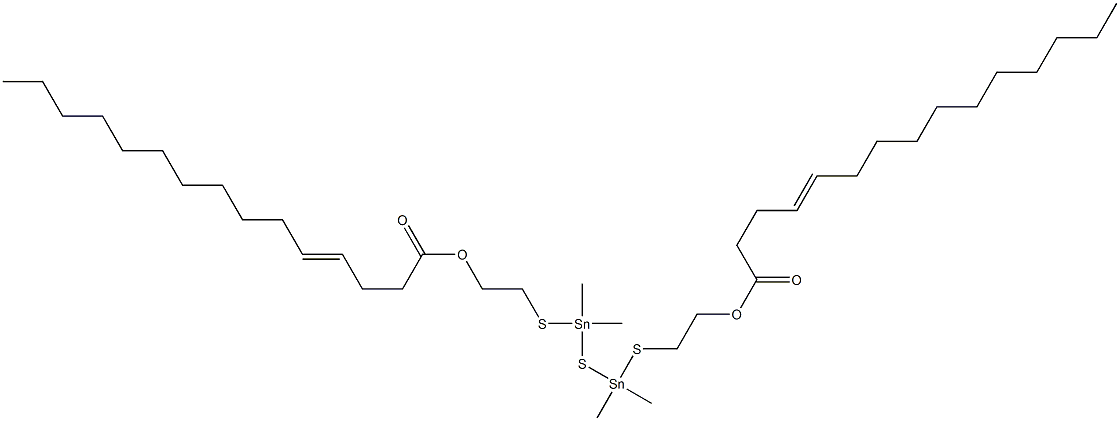 Bis[dimethyl[[2-(3-tetradecenylcarbonyloxy)ethyl]thio]stannyl] sulfide 结构式