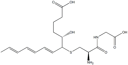 N-[S-[(1R,2E,4E,6E)-1-[(1S)-1-Hydroxy-4-carboxybutyl]-2,4,6-octatrien-1-yl]-L-cysteinyl]glycine 结构式