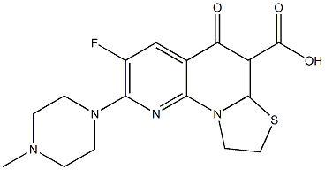 7-Fluoro-1,2-dihydro-8-(4-methyl-1-piperazinyl)-5-oxo-3-thia-9,9b-diaza-5H-benz[e]indene-4-carboxylic acid 结构式