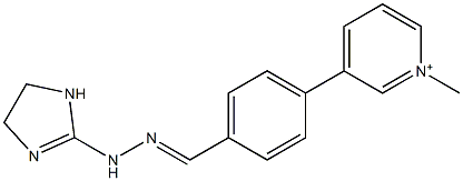 1-Methyl-3-[4-[2-[(4,5-dihydro-1H-imidazol)-2-yl]hydrazonomethyl]phenyl]pyridinium 结构式
