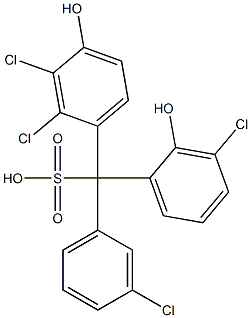 (3-Chlorophenyl)(3-chloro-2-hydroxyphenyl)(2,3-dichloro-4-hydroxyphenyl)methanesulfonic acid 结构式