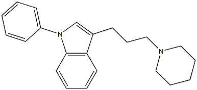 1-Phenyl-3-(3-piperidinopropyl)-1H-indole 结构式