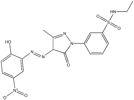 N-Ethyl-3-[4-(2-hydroxy-5-nitrophenylazo)-3-methyl-5-oxo-2-pyrazolin-1-yl]benzenesulfonamide 结构式