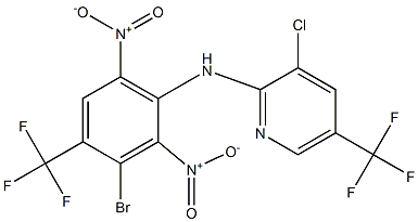 3-Chloro-5-trifluoromethyl-N-(3-bromo-4-trifluoromethyl-2,6-dinitrophenyl)pyridin-2-amine 结构式