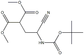 2-[2-Cyano-2-(tert-butyloxycarbonylamino)ethyl]malonic acid dimethyl ester 结构式