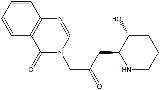 3-[3-[(2S,3R)-3-Hydroxy-2-piperidinyl]-2-oxopropyl]quinazolin-4(3H)-one 结构式