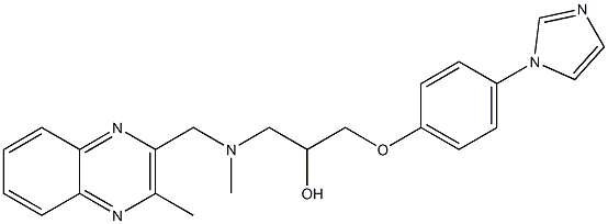 2-[4-(1H-Imidazol-1-yl)phenoxy]-1-[[N-(3-methyl-2-quinoxalinylmethyl)methylamino]methyl]ethanol 结构式