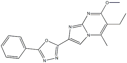 2-(5-Phenyl-1,3,4-oxadiazol-2-yl)-6-ethyl-7-methoxy-5-methylimidazo[1,2-a]pyrimidine 结构式