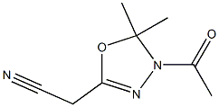 5-Cyanomethyl-2,2-dimethyl-3-acetyl-2,3-dihydro-1,3,4-oxadiazole 结构式