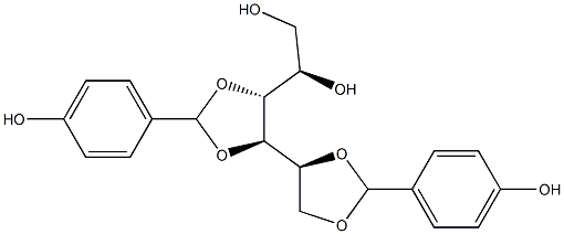1-O,2-O:3-O,4-O-Bis(4-hydroxybenzylidene)-D-glucitol 结构式