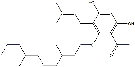 2'-[(3,7-Dimethyldeca-2,6-dien-1-yl)oxy]-3'-(3-methyl-2-butenyl)-4',6'-dihydroxy-acetophenone 结构式