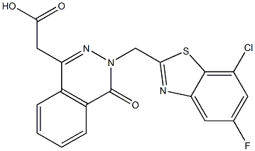 3-[(7-Chloro-5-fluoro-2-benzothiazolyl)methyl]-3,4-dihydro-4-oxophthalazine-1-acetic acid 结构式