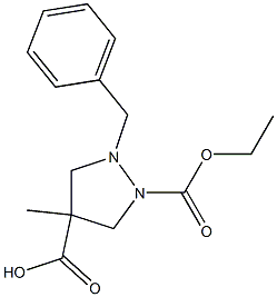 1-Benzylpyrazolidine-2,4-dicarboxylic acid 2-ethyl 4-methyl ester 结构式