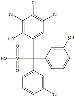 (3-Chlorophenyl)(3,4,5-trichloro-2-hydroxyphenyl)(3-hydroxyphenyl)methanesulfonic acid 结构式