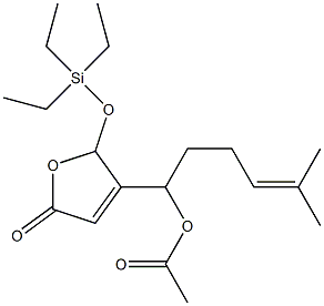 Acetic acid 1-[[2,5-dihydro-5-oxo-2-(triethylsiloxy)furan]-3-yl]-5-methyl-4-hexenyl ester 结构式
