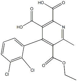 4-(2,3-Dichlorophenyl)-2-methyl-3,5,6-pyridinetricarboxylic acid dihydrogen 3-ethyl ester 结构式