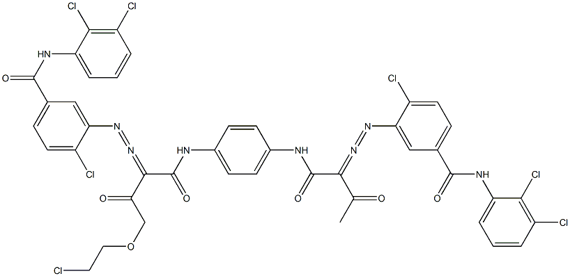 3,3'-[2-[(2-Chloroethyl)oxy]-1,4-phenylenebis[iminocarbonyl(acetylmethylene)azo]]bis[N-(2,3-dichlorophenyl)-4-chlorobenzamide] 结构式