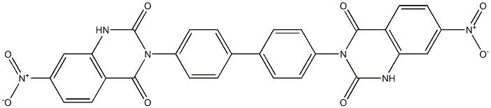 3,3'-(1,1'-Biphenyl-4,4'-diyl)bis[7-nitroquinazoline-2,4(1H,3H)-dione] 结构式