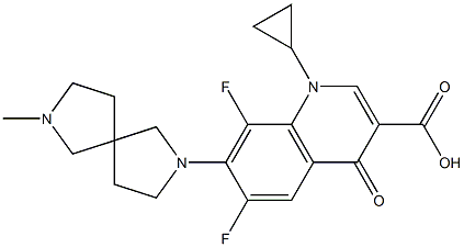 1-Cyclopropyl-1,4-dihydro-6,8-difluoro-7-(7-methyl-2,7-diazaspiro[4.4]nonan-2-yl)-4-oxoquinoline-3-carboxylic acid 结构式