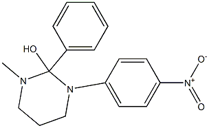 Hexahydro-1-methyl-2-phenyl-3-(4-nitrophenyl)pyrimidin-2-ol 结构式