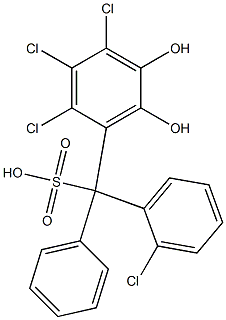 (2-Chlorophenyl)(2,3,4-trichloro-5,6-dihydroxyphenyl)phenylmethanesulfonic acid 结构式