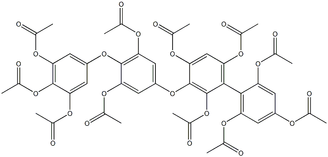 3-[4-(3,4,5-Triacetoxyphenoxy)-3,5-diacetoxyphenoxy]-2,2',4,4',6,6'-hexaacetoxy-1,1'-biphenyl 结构式
