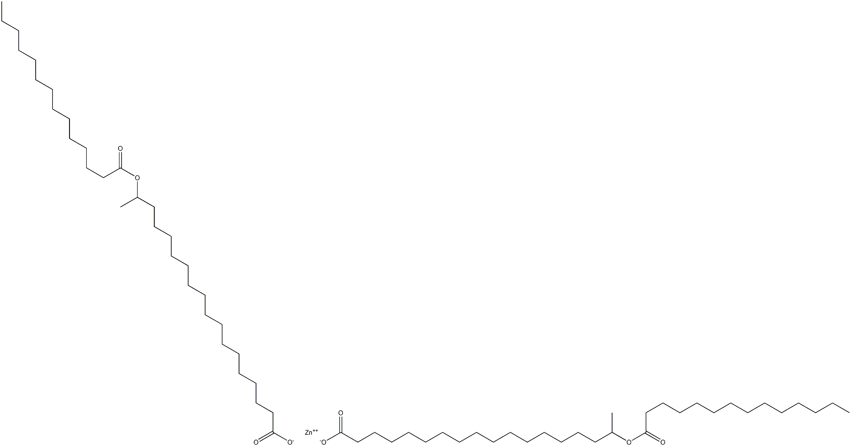 Bis(17-myristoyloxyoctadecanoic acid)zinc salt 结构式