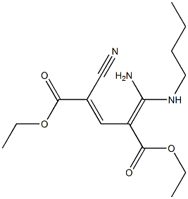 2-Cyano-4-[amino(butylamino)methylene]-2-pentenedioic acid diethyl ester 结构式