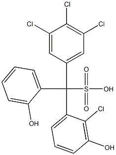 (2-Chloro-3-hydroxyphenyl)(3,4,5-trichlorophenyl)(2-hydroxyphenyl)methanesulfonic acid 结构式